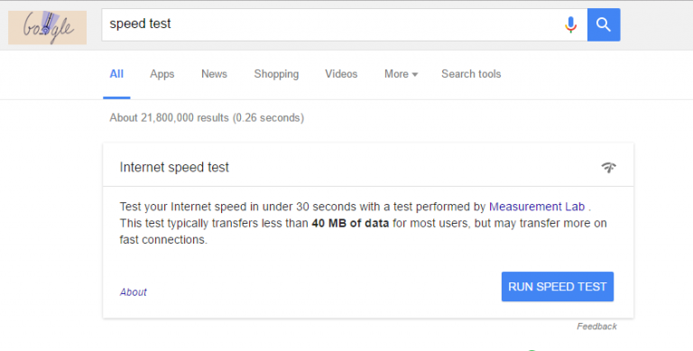 google download speed test